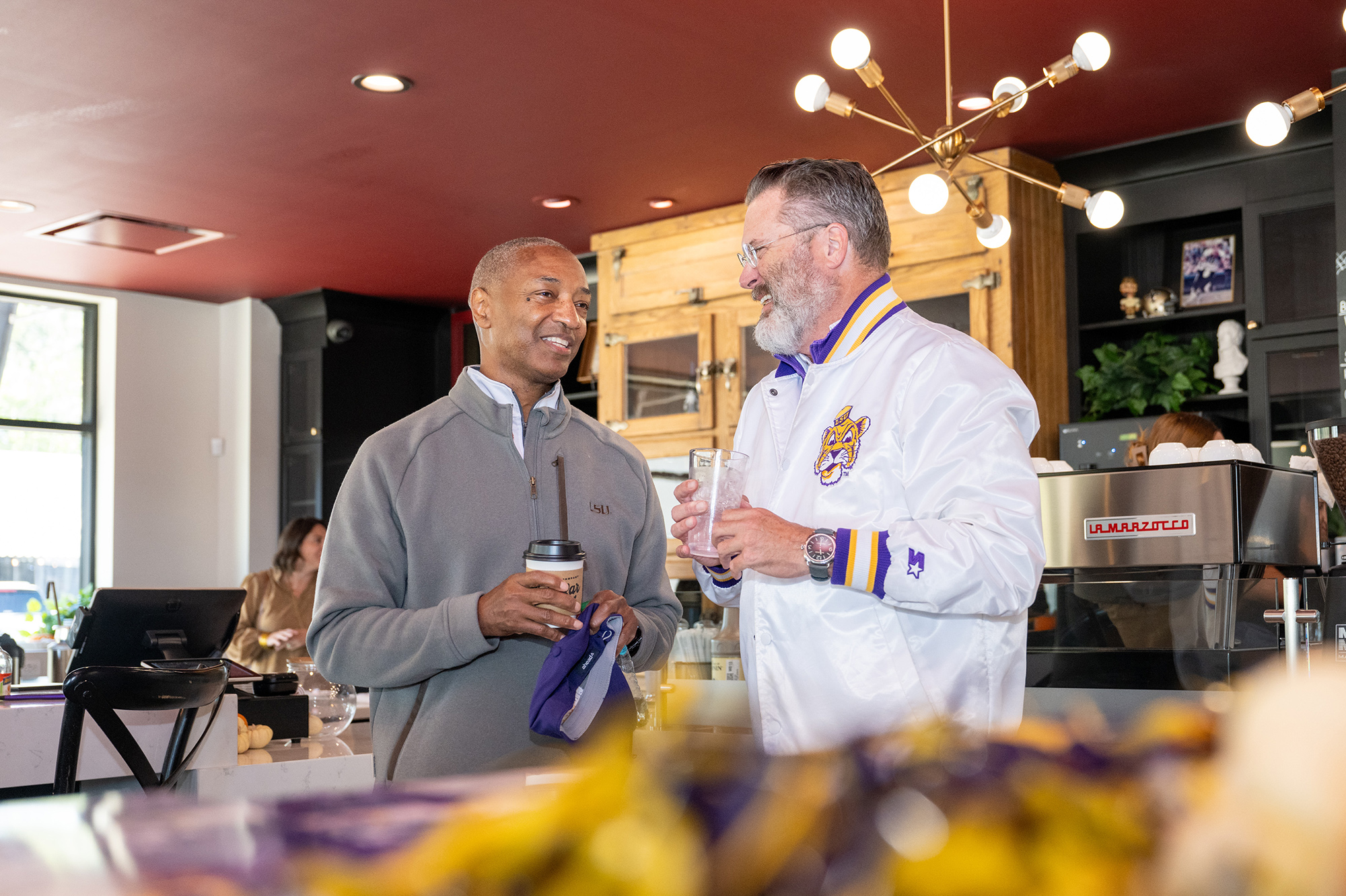 William F. Tate and Jady Regard talk to each other