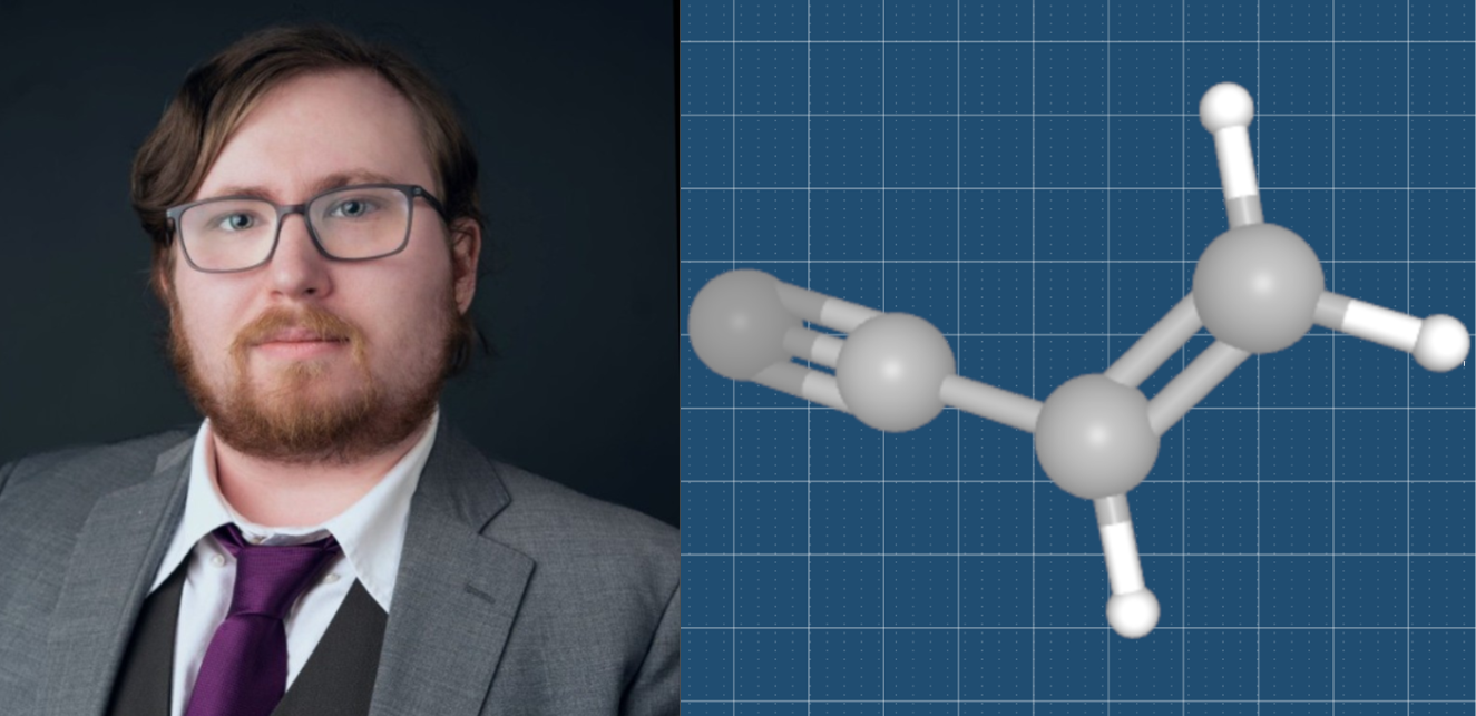 Renovigo CEO Jeremiah Piper and an acrylonitrile molecule.