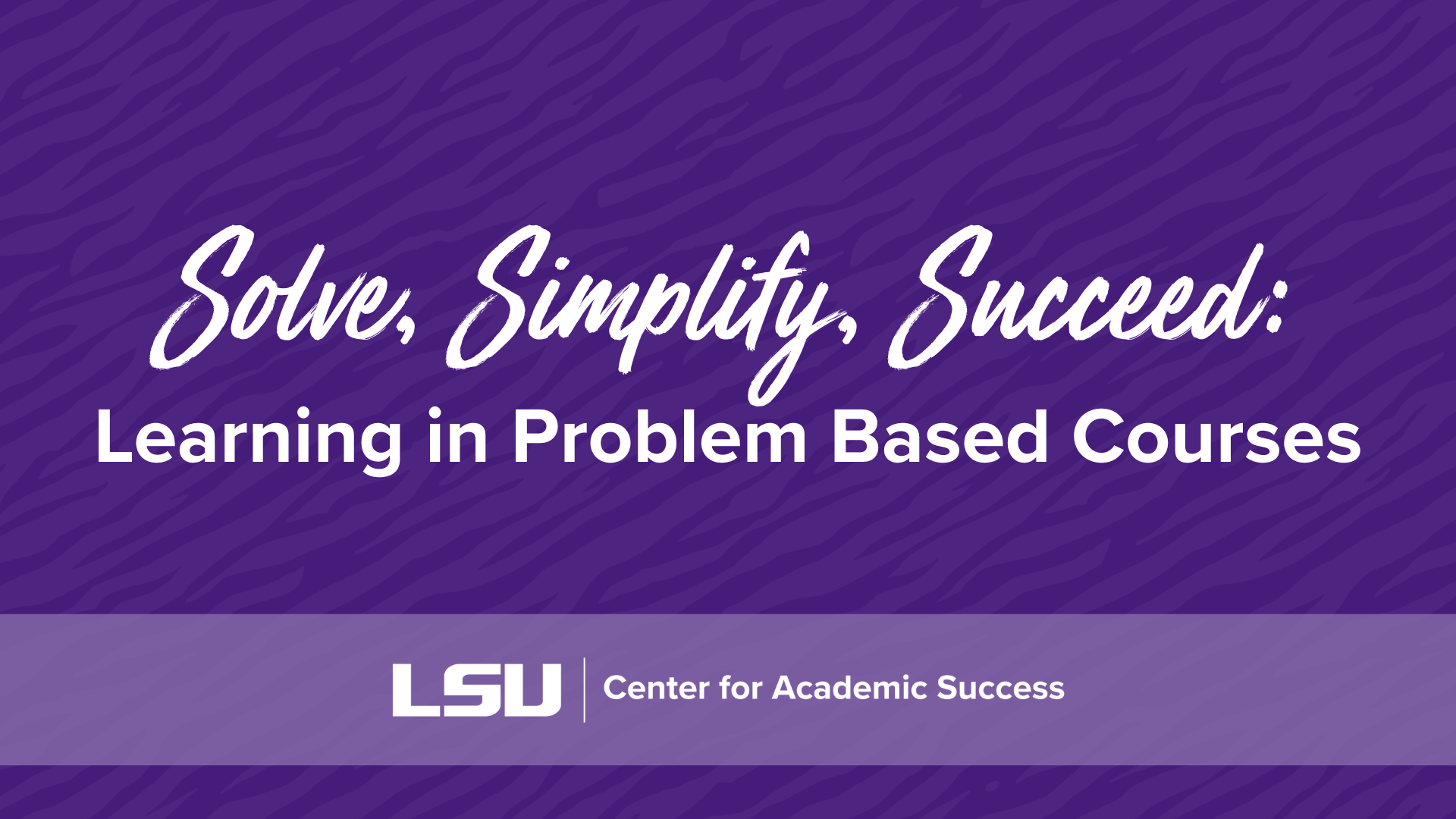 Title slide for Solve, Simplify, Succeed
