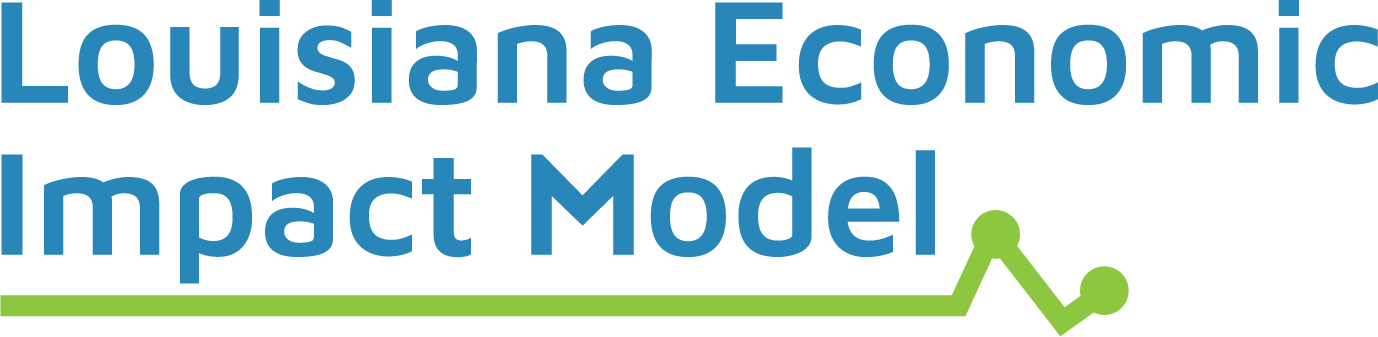 louisiana economic impact model logo louisiana economic impact model logo blue and green