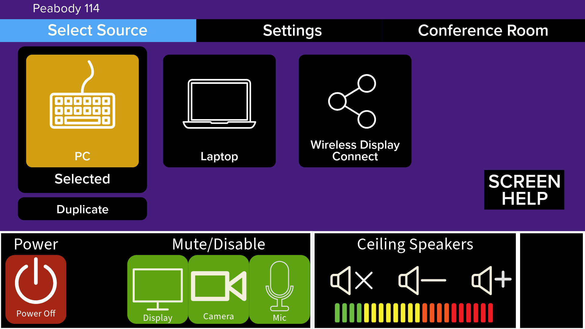 image of classroom touchscreen panel