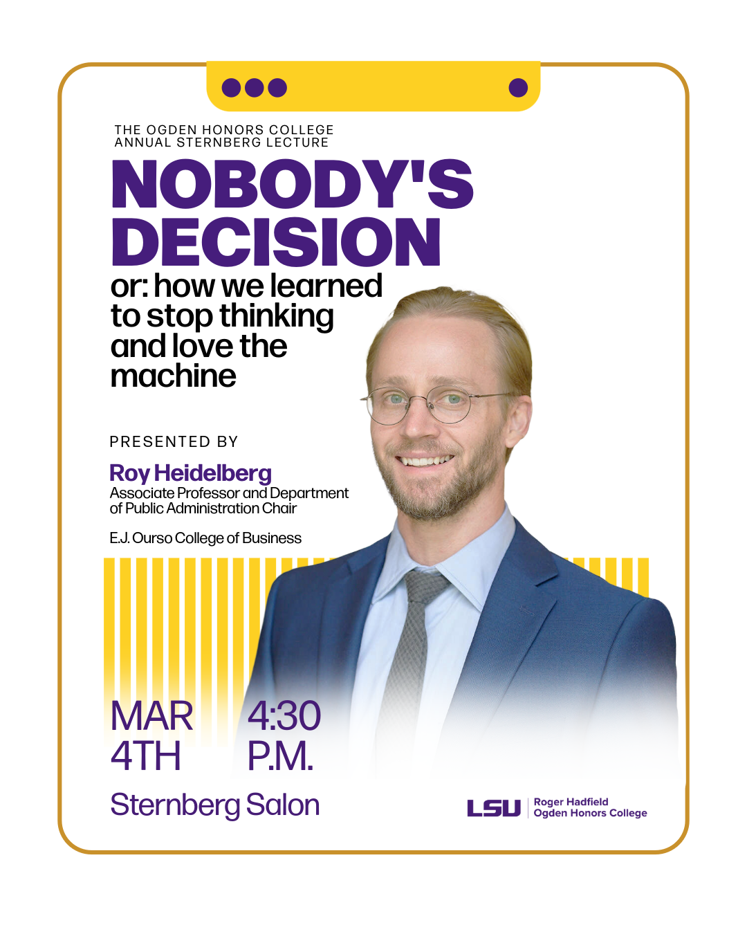 2026 Sternberg Lecture A photo of the 2026 Sternberg Lecture flyer.