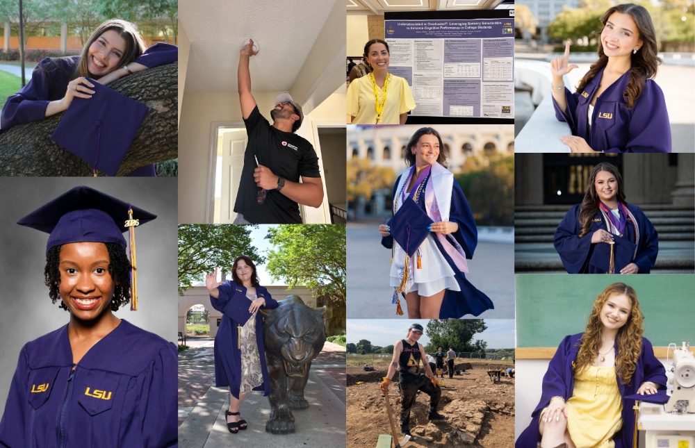 Photo collage of ten students who will be graduating this spring