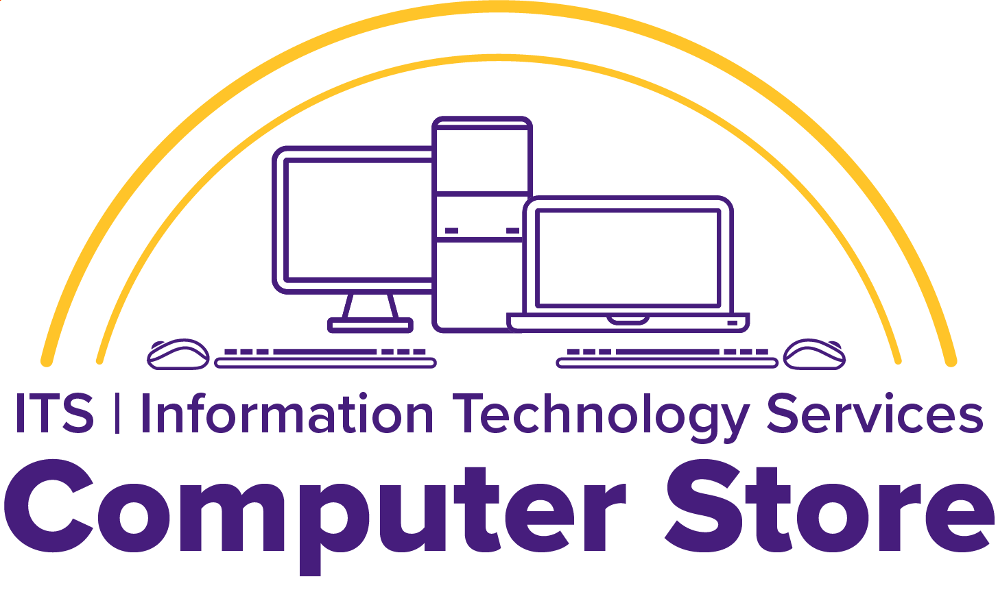 LSU ITS Computer Store logo LSU ITS Computer Store, gold arch above Computer Hardware