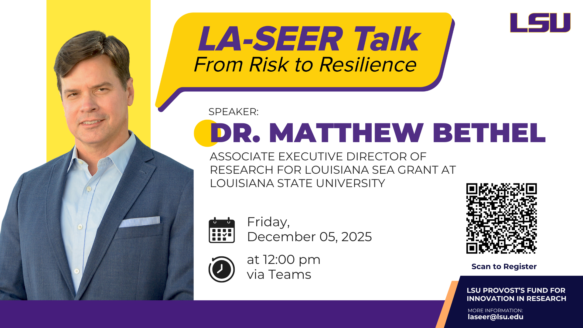 LA-SEER Talk with Dr. Bethel