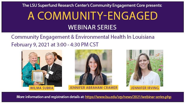 Community-Engaged Webinar Series Image for the LSU SRP Community-Engaged Webinar